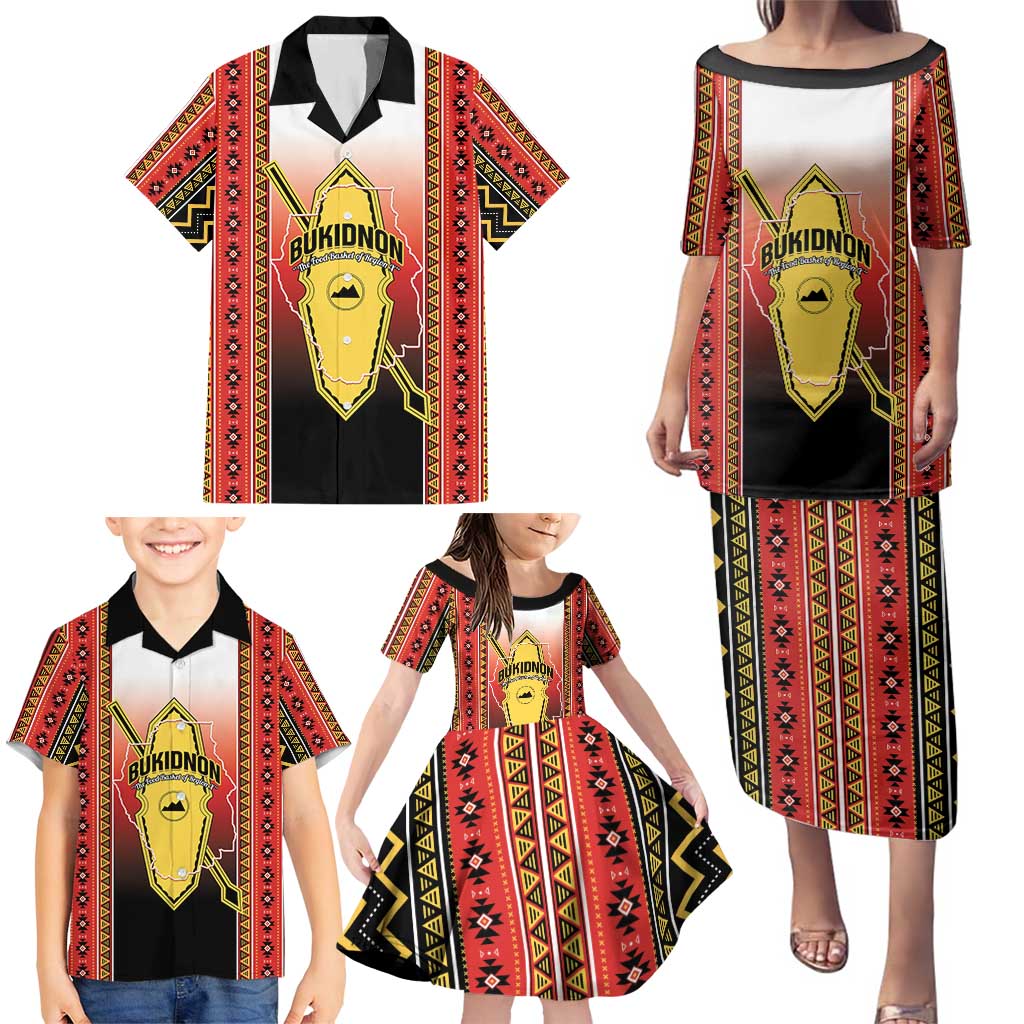 Personalised Bukidnon Philippines Family Matching Puletasi and Hawaiian Shirt The Food Basket of Region X
