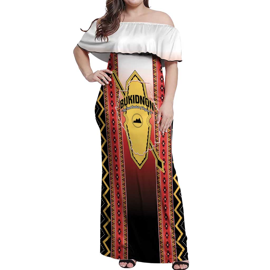 Personalised Bukidnon Philippines Off Shoulder Maxi Dress The Food Basket of Region X