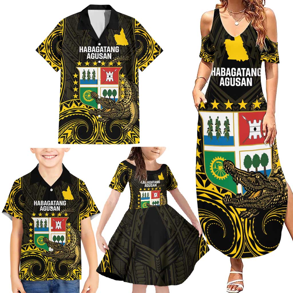 Agusan del Sur Philippines Family Matching Summer Maxi Dress and Hawaiian Shirt Habagatang Agusan Lolong