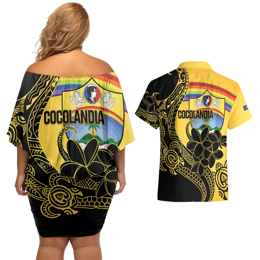 Quezon Province Couples Matching Off Shoulder Short Dress and Hawaiian Shirt Cocolandia Philippines Turtle