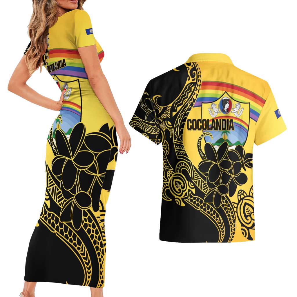 Quezon Province Couples Matching Short Sleeve Bodycon Dress and Hawaiian Shirt Cocolandia Philippines Turtle