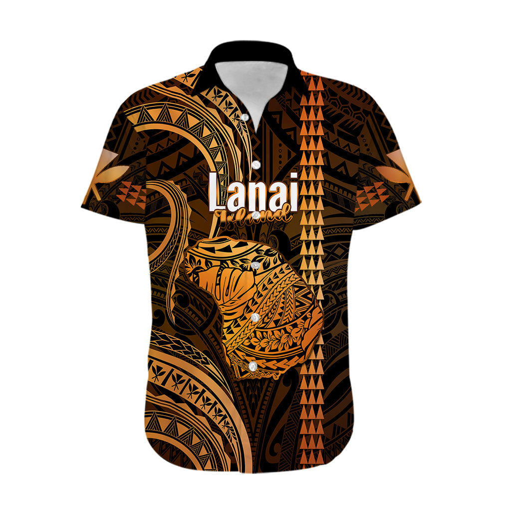 Polynesian Pride Hawaiian Islands Hawaiian Shirt Lani Map Gold Kanaka With Kakau LT14 Gold - Polynesian Pride