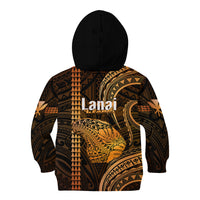 Polynesian Pride Hawaiian Islands Kid Hoodie Lani Map Gold Kanaka With Kakau LT14 - Polynesian Pride