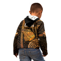 Polynesian Pride Hawaiian Islands Kid Hoodie Lani Map Gold Kanaka With Kakau LT14 - Polynesian Pride