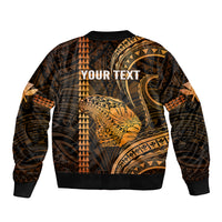 Personalised Hawaiian Islands Bomber Jacket Lani Map Gold Kanaka With Kakau LT14 - Polynesian Pride