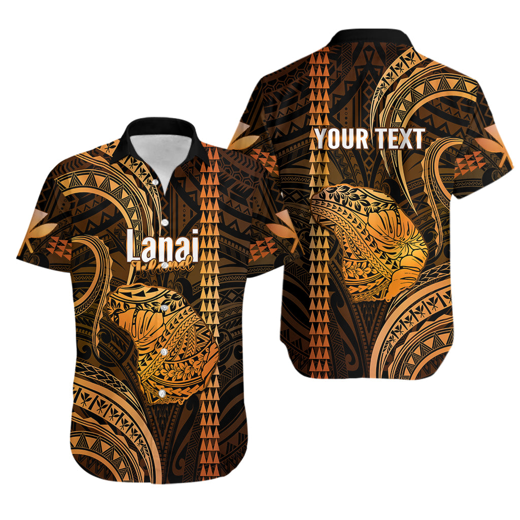 Personalised Hawaiian Islands Hawaiian Shirt Lani Map Gold Kanaka With Kakau LT14 - Polynesian Pride