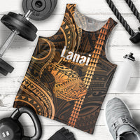 Personalised Hawaiian Islands Men Tank Top Lani Map Gold Kanaka With Kakau LT14 Gold - Polynesian Pride