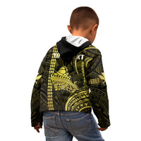 Personalised Hawaiian Islands Kid Hoodie Oahu Map Yellow Kanaka With Kakau LT14 - Polynesian Pride
