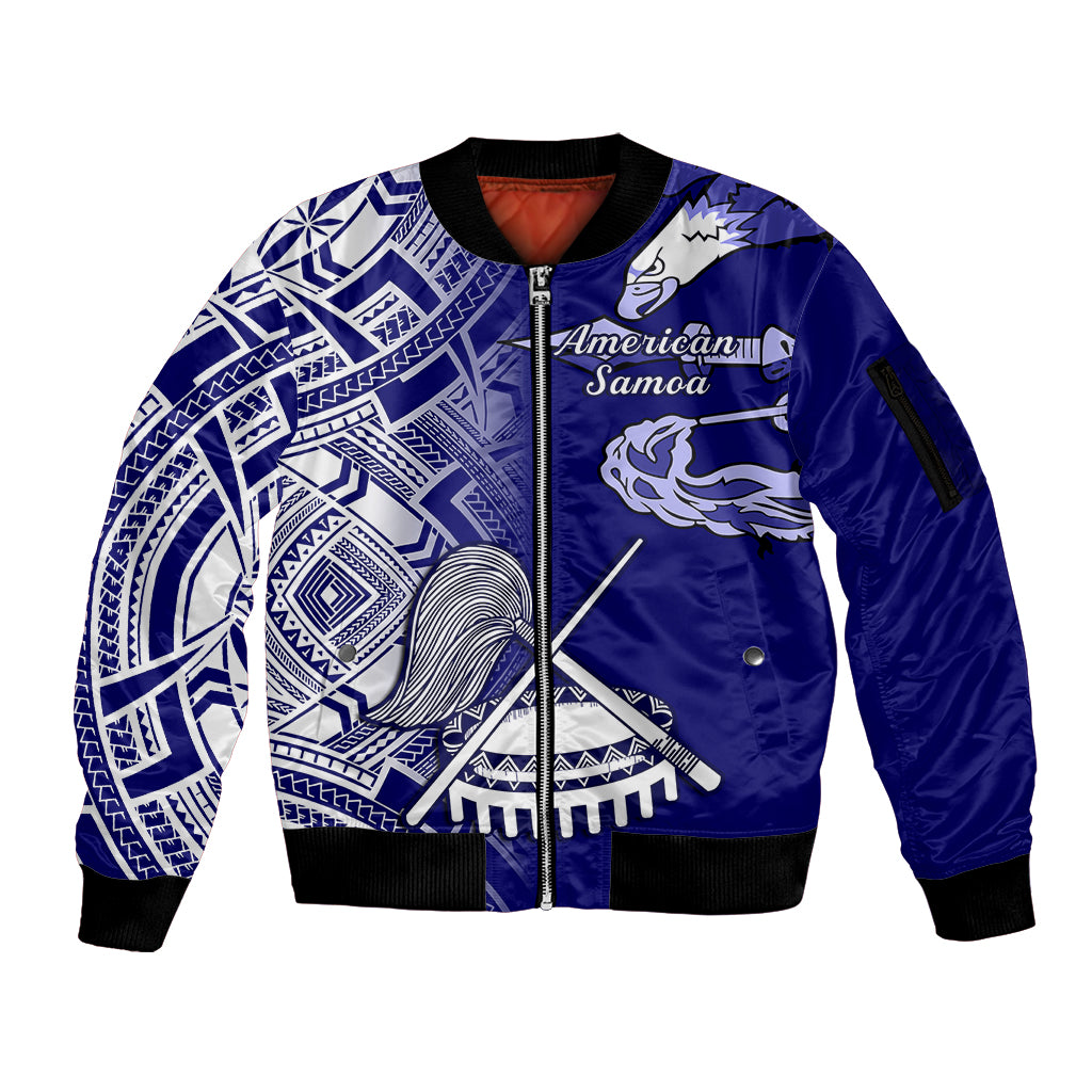 Polynesian Pride American Samoa Sleeve Zip Bomber Jacket July 4 Independence Day LT14 Unisex Blue - Polynesian Pride