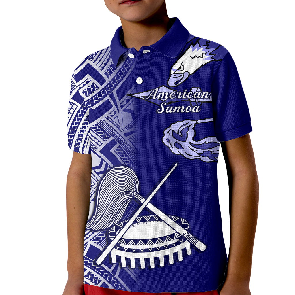Personalised American Samoa Kid Polo Shirt July 4 Independence Day LT14 Kid Blue - Polynesian Pride