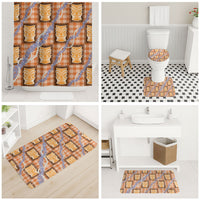 Aloha Hawaii Tiki Palaka Motifs Bathroom Set Honohono Lei Orange Elegant Vibes