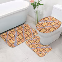 Aloha Hawaii Tiki Palaka Motifs Bathroom Set Honohono Lei Orange Elegant Vibes