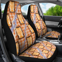 Aloha Hawaii Tiki Palaka Motifs Car Seat Cover Honohono Lei Orange Elegant Vibes LT14 - Polynesian Pride