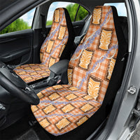 Aloha Hawaii Tiki Palaka Motifs Car Seat Cover Honohono Lei Orange Elegant Vibes LT14 - Polynesian Pride