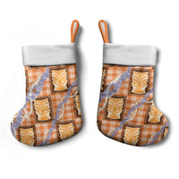 Aloha Hawaii Tiki Palaka Motifs Christmas Stocking Honohono Lei Orange Elegant Vibes LT14 - Polynesian Pride