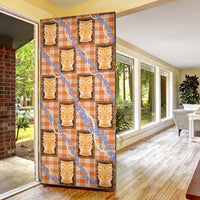 Aloha Hawaii Tiki Palaka Motifs Door Cover Honohono Lei Orange Elegant Vibes LT14 - Polynesian Pride