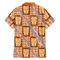 Aloha Hawaii Tiki Palaka Motifs Family Matching Tank Maxi Dress and Hawaiian Shirt Honohono Lei Orange Elegant Vibes LT14 - Polynesian Pride