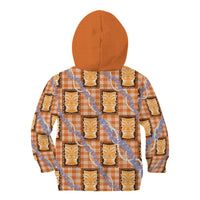 Aloha Hawaii Tiki Palaka Motifs Kid Hoodie Honohono Lei Orange Elegant Vibes LT14 - Polynesian Pride