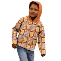 Aloha Hawaii Tiki Palaka Motifs Kid Hoodie Honohono Lei Orange Elegant Vibes LT14 - Polynesian Pride