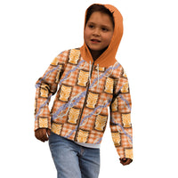 Aloha Hawaii Tiki Palaka Motifs Kid Hoodie Honohono Lei Orange Elegant Vibes LT14 - Polynesian Pride