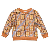 Aloha Hawaii Tiki Palaka Motifs Kid Ugly Christmas Sweater Honohono Lei Orange Elegant Vibes LT14 Kid Orange - Polynesian Pride