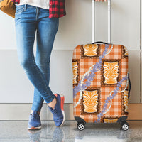 Aloha Hawaii Tiki Palaka Motifs Luggage Cover Honohono Lei Orange Elegant Vibes LT14 - Polynesian Pride