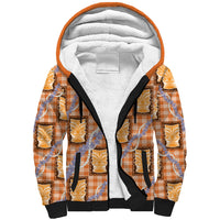 Aloha Hawaii Tiki Palaka Motifs Sherpa Hoodie Honohono Lei Orange Elegant Vibes LT14 Unisex Orange - Polynesian Pride