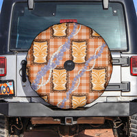 Aloha Hawaii Tiki Palaka Motifs Spare Tire Cover Honohono Lei Orange Elegant Vibes LT14 Orange - Polynesian Pride