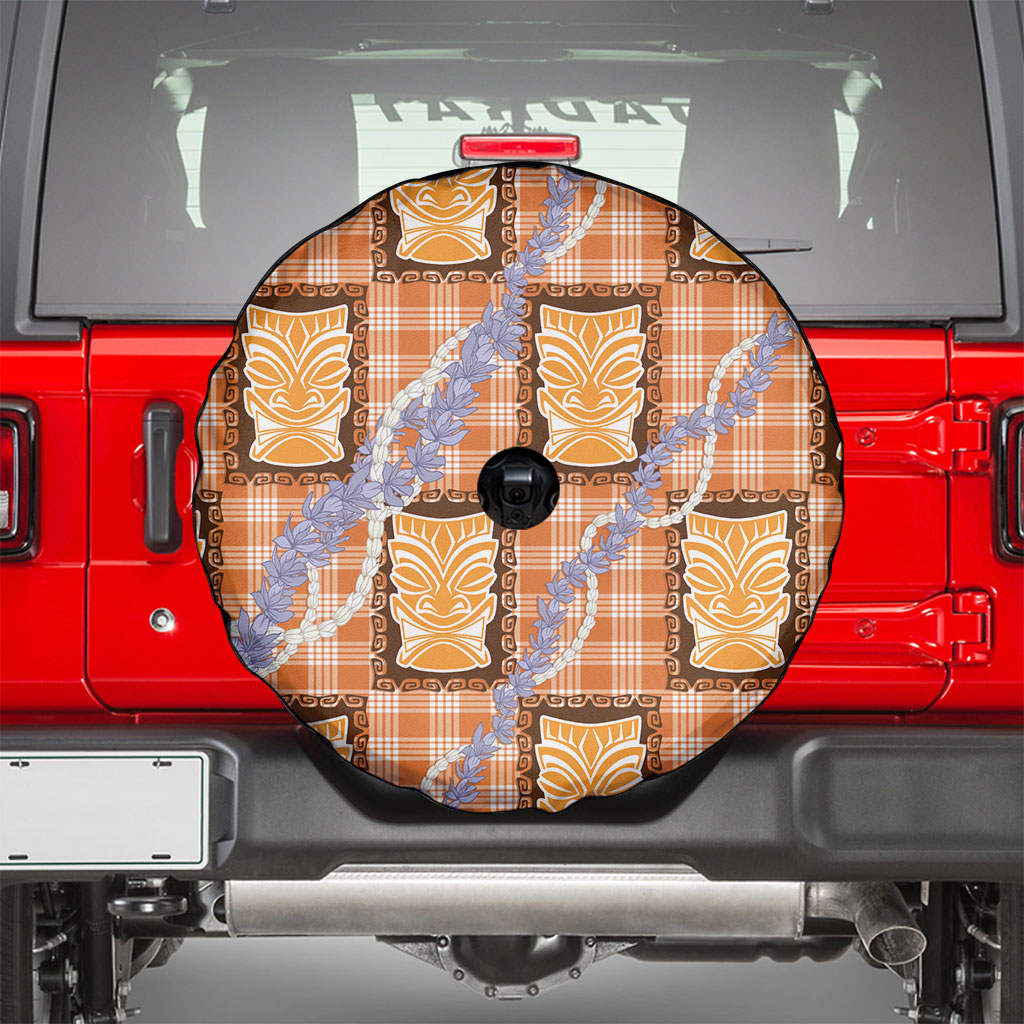 Aloha Hawaii Tiki Palaka Motifs Spare Tire Cover Honohono Lei Orange Elegant Vibes LT14 - Polynesian Pride