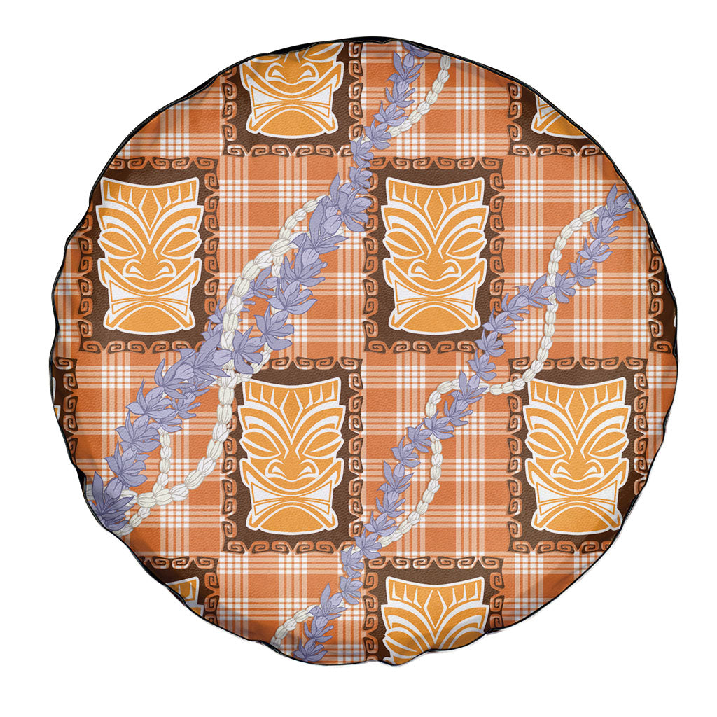Aloha Hawaii Tiki Palaka Motifs Spare Tire Cover Honohono Lei Orange Elegant Vibes LT14 - Polynesian Pride