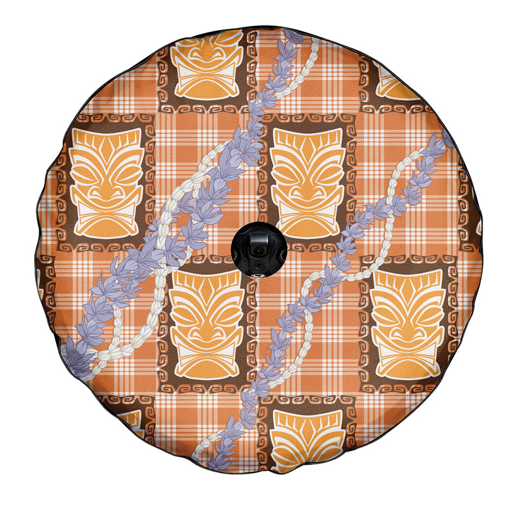 Aloha Hawaii Tiki Palaka Motifs Spare Tire Cover Honohono Lei Orange Elegant Vibes LT14 - Polynesian Pride