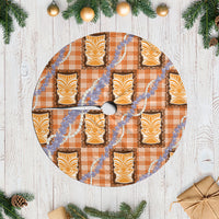 Aloha Hawaii Tiki Palaka Motifs Tree Skirt Honohono Lei Orange Elegant Vibes LT14 Casual Orange - Polynesian Pride