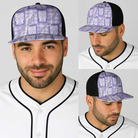 Aloha Hawaii Tiki Palaka Motifs Baseball Net Cap Honohono Lei Purple Elegant Vibes LT14 - Polynesian Pride