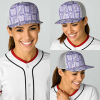 Aloha Hawaii Tiki Palaka Motifs Baseball Net Cap Honohono Lei Purple Elegant Vibes LT14 - Polynesian Pride