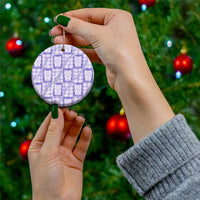 Aloha Hawaii Tiki Palaka Motifs Ceramic Ornament Honohono Lei Purple Elegant Vibes LT14 - Polynesian Pride
