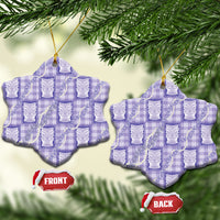 Aloha Hawaii Tiki Palaka Motifs Ceramic Ornament Honohono Lei Purple Elegant Vibes LT14 Snow Flake Purple - Polynesian Pride