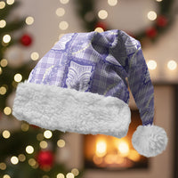 Aloha Hawaii Tiki Palaka Motifs Christmas Santa Hat Honohono Lei Purple Elegant Vibes LT14 With Fur Purple - Polynesian Pride