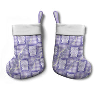 Aloha Hawaii Tiki Palaka Motifs Christmas Stocking Honohono Lei Purple Elegant Vibes LT14 - Polynesian Pride
