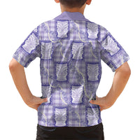 Aloha Hawaii Tiki Palaka Motifs Family Matching Summer Maxi Dress and Hawaiian Shirt Honohono Lei Purple Elegant Vibes LT14 - Polynesian Pride
