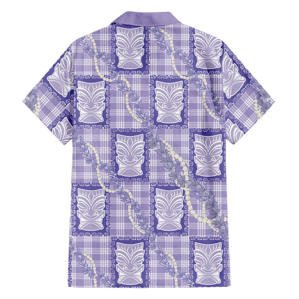 Aloha Hawaii Tiki Palaka Motifs Family Matching Summer Maxi Dress and Hawaiian Shirt Honohono Lei Purple Elegant Vibes LT14 - Polynesian Pride