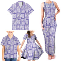 Aloha Hawaii Tiki Palaka Motifs Family Matching Tank Maxi Dress and Hawaiian Shirt Honohono Lei Purple Elegant Vibes LT14 - Polynesian Pride
