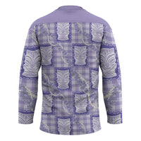 Aloha Hawaii Tiki Palaka Motifs Hockey Jersey Honohono Lei Purple Elegant Vibes LT14 - Polynesian Pride