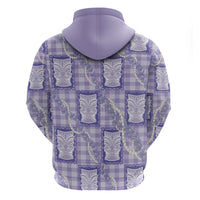 Aloha Hawaii Tiki Palaka Motifs Hoodie Honohono Lei Purple Elegant Vibes LT14 - Polynesian Pride