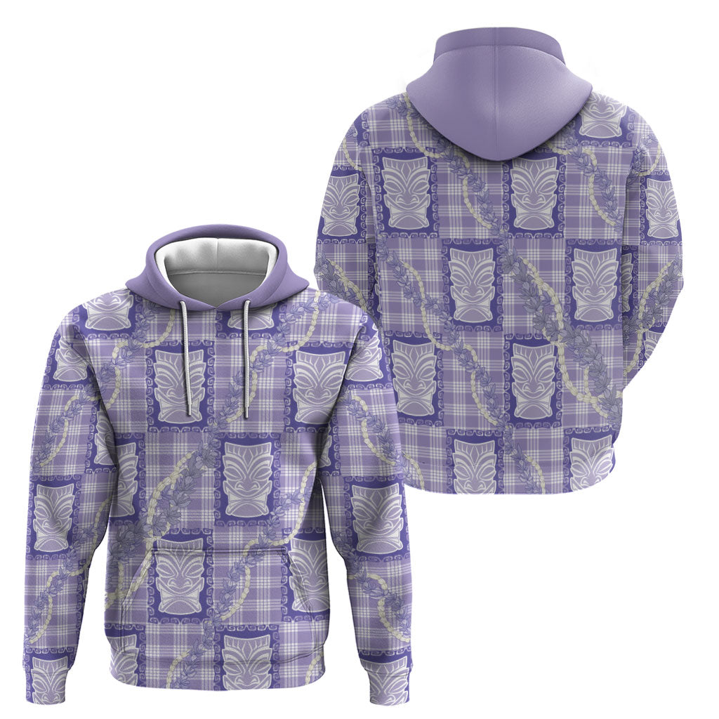 Aloha Hawaii Tiki Palaka Motifs Hoodie Honohono Lei Purple Elegant Vibes LT14 - Polynesian Pride