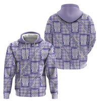 Aloha Hawaii Tiki Palaka Motifs Hoodie Honohono Lei Purple Elegant Vibes LT14 - Polynesian Pride