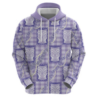 Aloha Hawaii Tiki Palaka Motifs Hoodie Honohono Lei Purple Elegant Vibes LT14 - Polynesian Pride