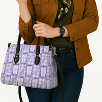 Aloha Hawaii Tiki Palaka Motifs Leather Bag Honohono Lei Purple Elegant Vibes
