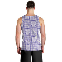 Aloha Hawaii Tiki Palaka Motifs Men Tank Top Honohono Lei Purple Elegant Vibes