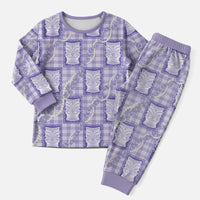 Aloha Hawaii Tiki Palaka Motifs Christmas Pajama Set Honohono Lei Purple Elegant Vibes LT14 Men Purple - Polynesian Pride