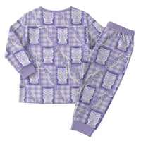 Aloha Hawaii Tiki Palaka Motifs Christmas Pajama Set Honohono Lei Purple Elegant Vibes LT14 - Polynesian Pride